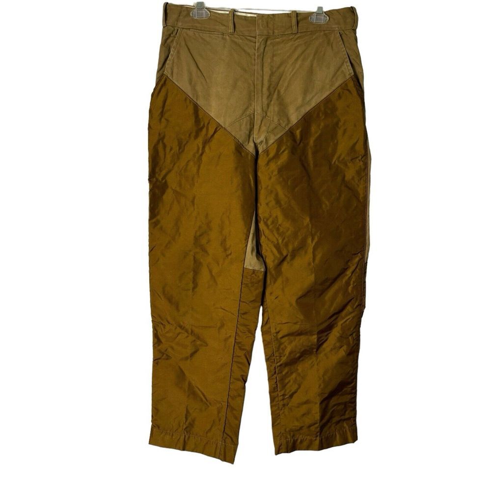 Duxbak Pants Mens 35X28 Brown Straight‎ Leg Elastic Ankle Waterproof Hunting VTG